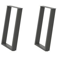 Крака за трапезна маса, U-образни, 2 бр., антрацит, 50x(72-73) см, стомана