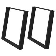 Крака за трапезна маса, U-образни, 2 бр., черни, 90 x (72-73) см, стомана