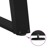 Крака за трапезна маса, U-образни, 2 бр., черни, 90 x (72-73) см, стомана