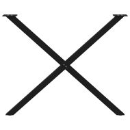 Крака за трапезна маса, X-образни, 2 бр., черни, 90 x (72-73) см, стомана