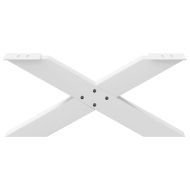 Крака за масичка за кафе, X-образни, 2 бр., бели, 70 x (30-31) см, стомана