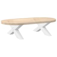 Крака за масичка за кафе, X-образни, 2 бр., бели, 70 x (30-31) см, стомана