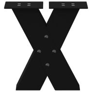 Крака за масичка за кафе, X-образни, 2 бр., черни, 40 x (30-31) см, стомана