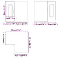 Кухненски стенен ъглов шкаф, Kalmar дъб сонома, инженерно дърво