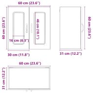 Кухненски стенен шкаф със стъклена врата "Kalmar" от дъб Artisan, инженерна дървесина