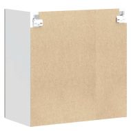 Кухненски стенен шкаф със стъклена врата "Kalmar" с висок гланц, бяло инженерно дърво