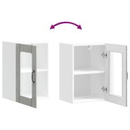 Кухненски стенен шкаф със стъклена врата Lucca бетонно сив