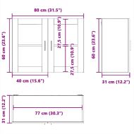 Кухненски стенен шкаф със стъклена врата Porto дъб сонома