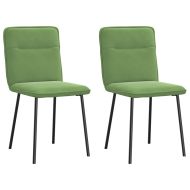 Трапезни столове, 2 бр, светлозелени, кадифе