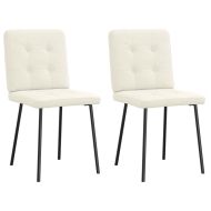 Трапезни столове, 2 бр, кремави, кадифе