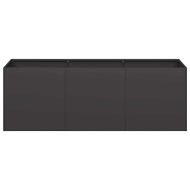 Саксия за цветя, черна, 120x40x40 см, студено валцувана стомана