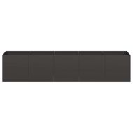 Саксия за цветя, черна, 200x40x40 см, студено валцувана стомана