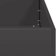 Саксия за цветя, черна, 200x40x40 см, студено валцувана стомана