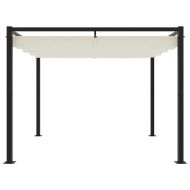 Градинска беседка с прибиращ се покрив Cream 3x3 m Steel