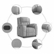 Recliner Chair Cloud Grey Fabric