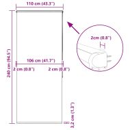 Ролетна щора за душ с касета 110x240 см Ширина на плата 106 см