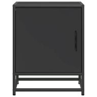 vidaXLL Нощно шкафче черно 40x31x50 cm Изработена дървесина и метал