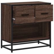 Нощно шкафче Кафяв дъб 60x31x60 cm Изработена дървесина и метал