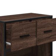 Нощно шкафче Кафяв дъб 60x31x60 cm Изработена дървесина и метал