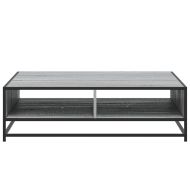 Кафе маса, сив сонома, 100x100x30 см, инженерно дърво и метал