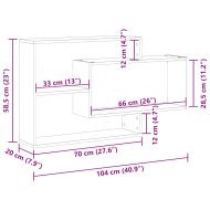 стенна етажерка Artisan Oak 104x20x58,5 cm инженерна дървесина
