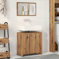 Шкаф за баня с огледало, занаятчийско инженерно дърво от дъб