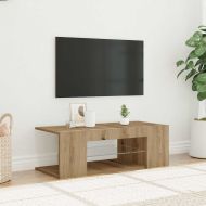 ТВ шкаф с LED осветление, 90x39x30 см, инженерно дърво