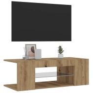 ТВ шкаф с LED осветление, 90x39x30 см, инженерно дърво