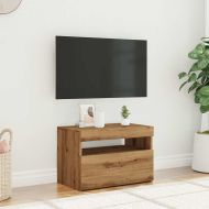 ТВ шкаф с LED осветление, 60x35x40 см, инженерно дърво