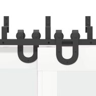 Комплект механизъм за плъзгаща врата, 400 см, стомана, черен