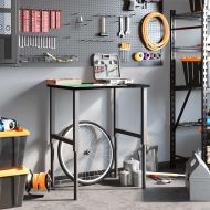 Работна маса тъмнокафява Дъб от масивна дървесина