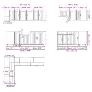 Комплект кухненски шкафове от 11 части Lucca, инженерно дърво