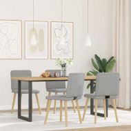 Трапезни столове, 4 бр, облачно сиви, текстил