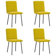 Трапезни столове, 4 бр, жълти, кадифе