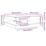 Маса за кафе, въртяща се на 360 градуса дъб сонома 90x90x34,5см
