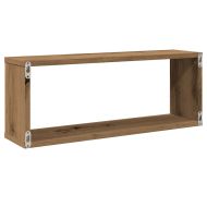 Стенни кубични рафтове, 4 бр, дъб артизан, 60x15x23 см