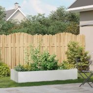 Кашпа, бяла, 200x80x40 см, стомана