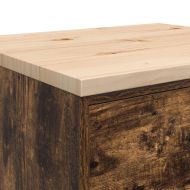 Гаражен шкаф за съхранение, опушен дъб, 60x51x85 см, бор масив