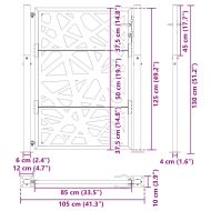Градинска порта, черна, 100x125 см, стоманена, светъл дизайн