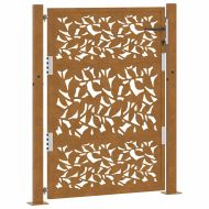 Градинска порта 100x125 см, дизайн с листо, устойчиво на атмосферни влияния, стомана