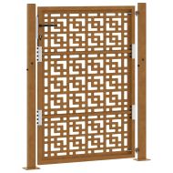 Градинска порта 100x125 см, устойчива на атмосферни влияния стомана, дизайн с кръст