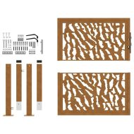 Градинска порта 100x100 см, устойчива на атмосферни влияния стомана, дизайн с трасета