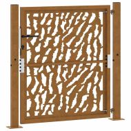 Градинска порта 100x100 см, устойчива на атмосферни влияния стомана, дизайн с трасета