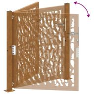 Градинска порта 100x100 см, устойчива на атмосферни влияния стомана, дизайн с трасета