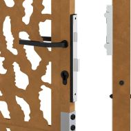 Градинска порта 100x100 см, устойчива на атмосферни влияния стомана, дизайн с трасета