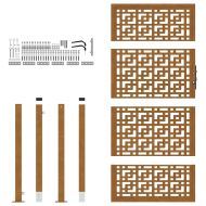 Градинска порта 100x175 см, устойчива на атмосферни влияния стомана, дизайн с кръст