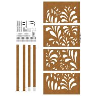 Градинска порта 100x200 см, устойчива на атмосферни влияния стомана, вълнообразен дизайн