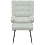 Релакс стол с табуретка, светлосива, кадифе