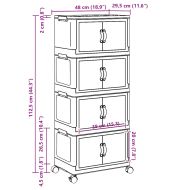 Кутия за съхранение с колела на 4 нива 28 L 48x29,5x112,5 cm