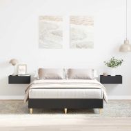 Рамка за легло без матрак, черна, 140x190 см, инженерно дърво